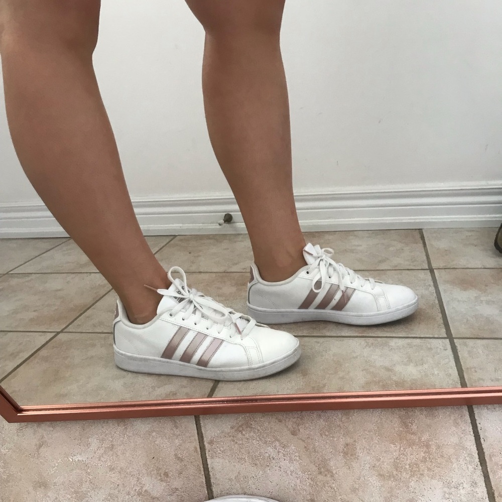 Rose gold adidas cloud foam